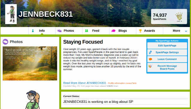 Every member can customize their sparkpage.
